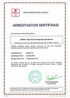 TS EN ISO 15189:2014 Akreditasyon Sertifikasi - 2016 / 2 TÜRKAK