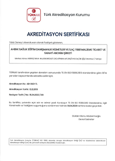 TS EN ISO 15189:2013 Akreditasyon Sertifikasi - 2022 / 7 TÜRKAK