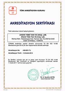 TS EN ISO 15189 Akreditasyon Sertifikasi - 2013 TÜRKAK