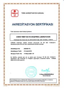 TS EN ISO 15189:2014 Akreditasyon Sertifikasi - 2021 / 6 TÜRKAK